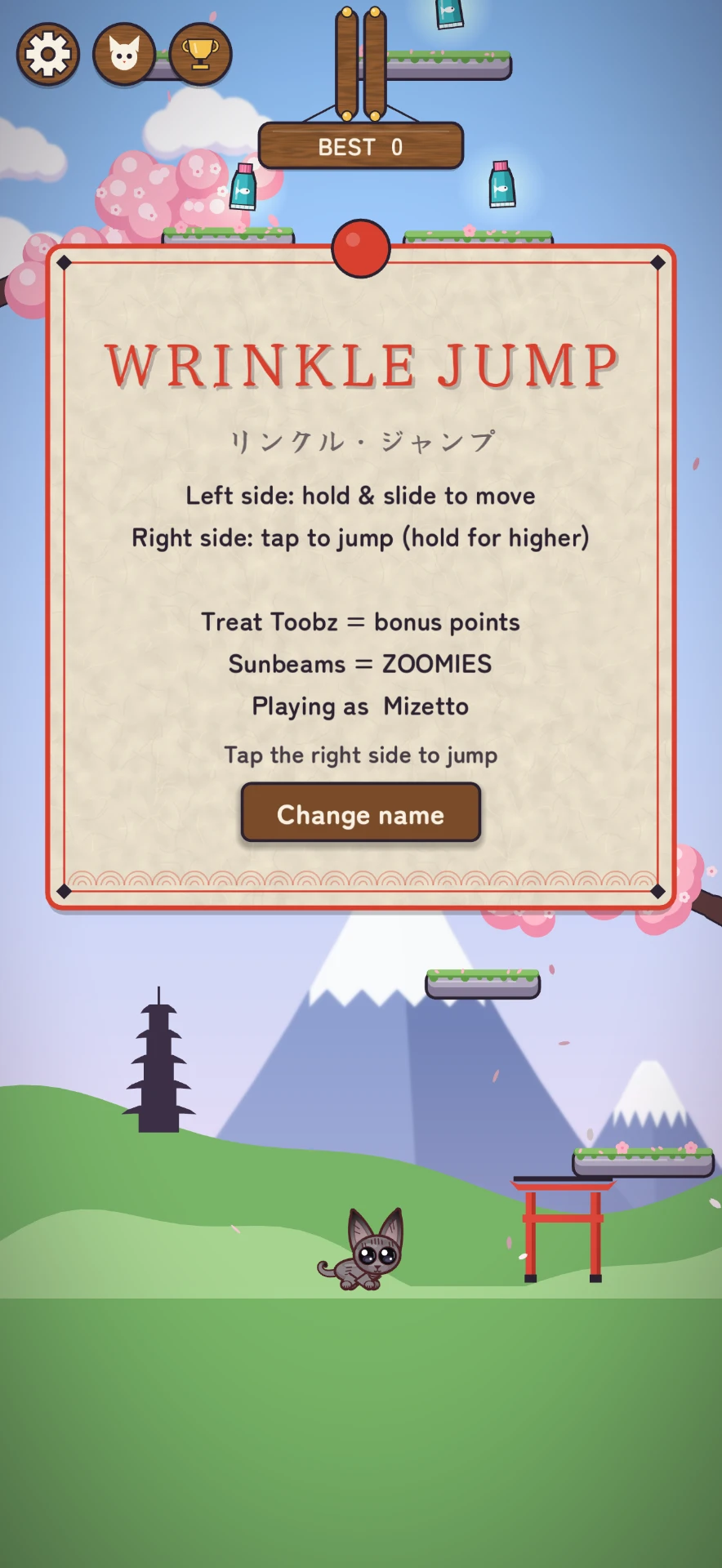Wrinkle Jump title screen